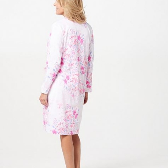 Modern Floral Cotton Jersey Robe & Chemise Set 035 - Picture 2 of 7